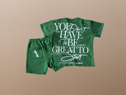 Conjunto Tshirt & Calção " Start To Be Great "